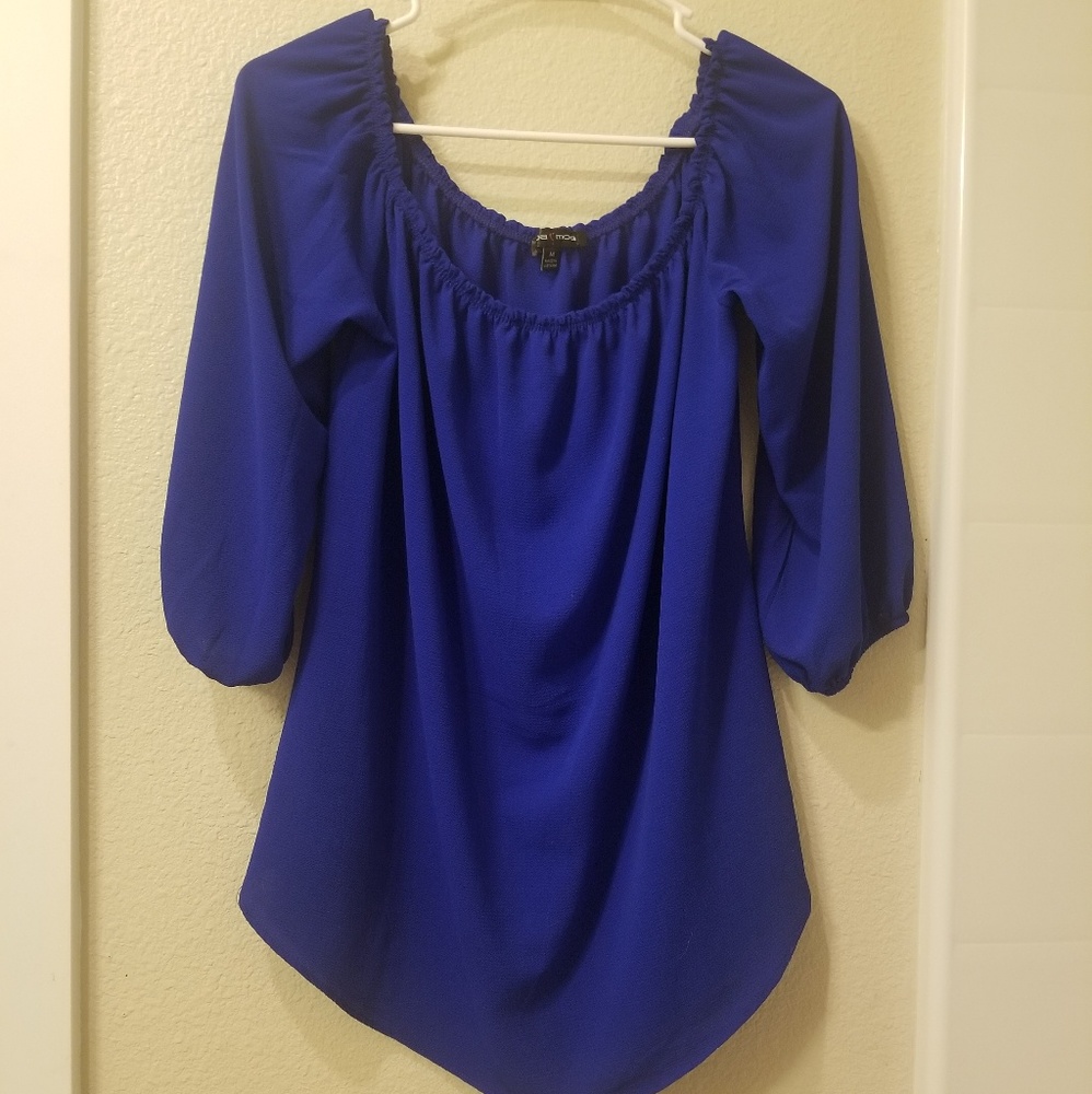 Moa Moa Royal Blue Flowy Blouse